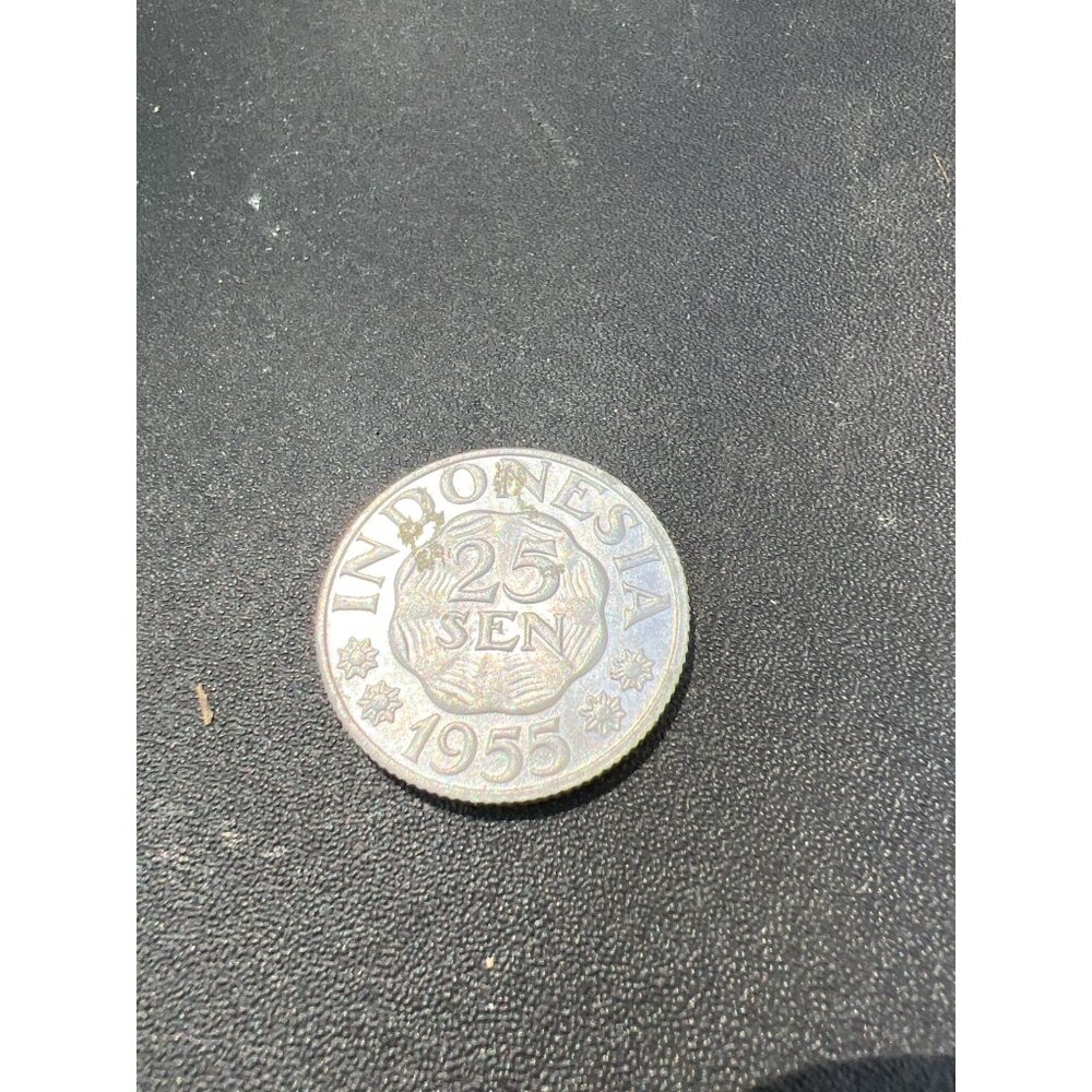 Vintage 1955 Indonesia 25 Sen Coin Aluminium Currency Collectible